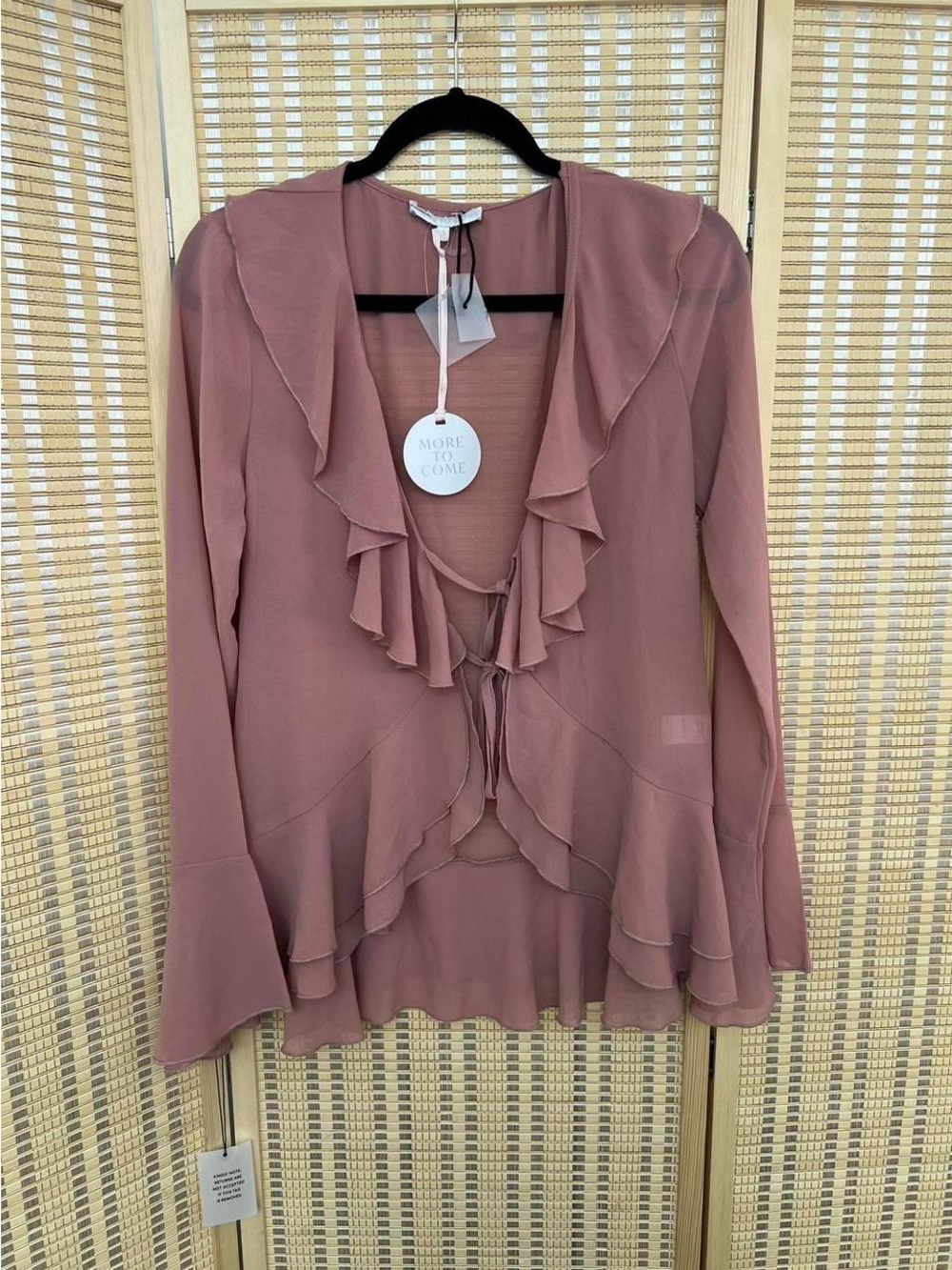 Dusty Rose Ruffle Front Women’s Top
